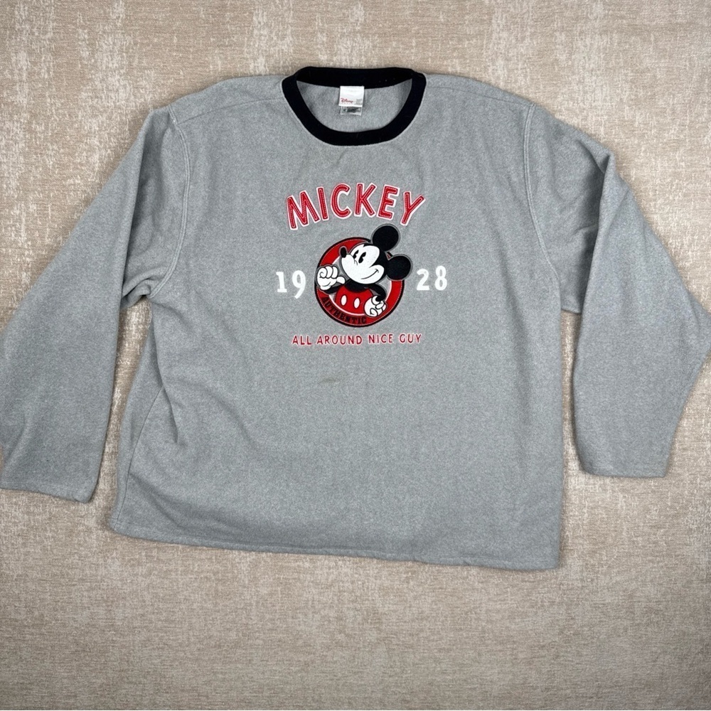 Vintage The Disney Store Mickey Crewneck Sweatshirt Fleece Adult Size XL Gray DV